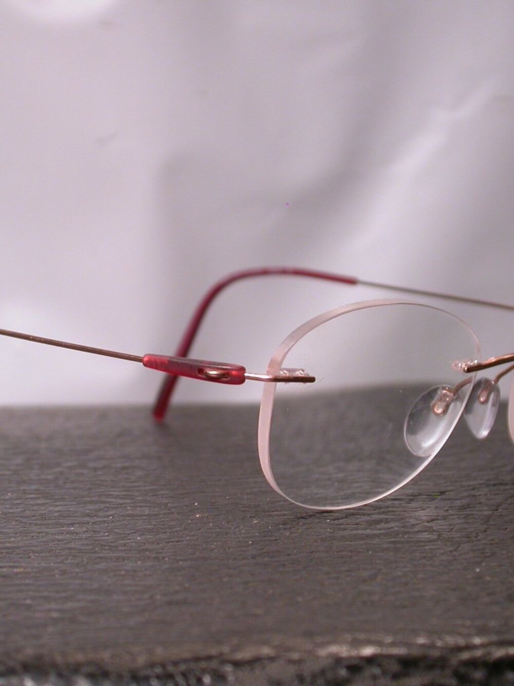 Silhouette Titan Frameless Red and Gold Wire Eyeglasses Made in Austria